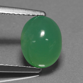Crisoprasa verde natural de 1,99 ct, corte óvalo, translúcido
