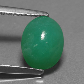 Crisoprasa verde natural de 1,45 ct, corte óvalo, translúcido
