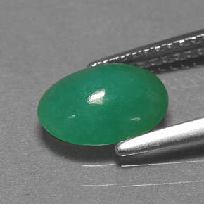 Crisoprasa verde natural de 1,45 ct, corte óvalo, translúcido
