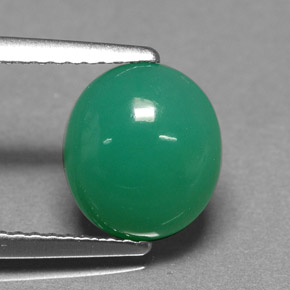 Crisoprasa verde natural de 2,15 ct, corte óvalo, translúcido
