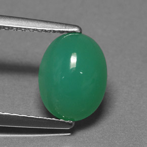 Crisoprasa verde natural de 1,85 ct, corte óvalo, translúcido