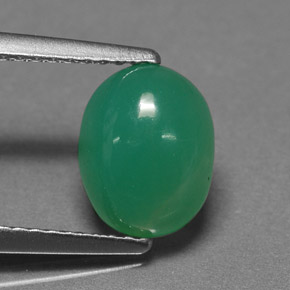 Crisoprasa verde natural de 1,96 ct, corte óvalo, translúcido