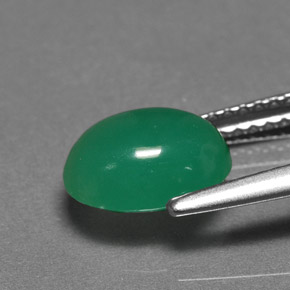 Crisoprasa verde natural de 1,96 ct, corte óvalo, translúcido