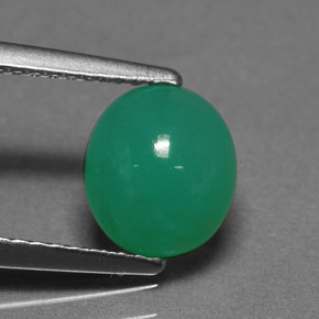 Crisoprasa verde natural de 1,76 ct, corte óvalo, translúcido