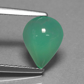 Crisoprasa verde natural de 1,62 ct, en forma de pera, translúcido
