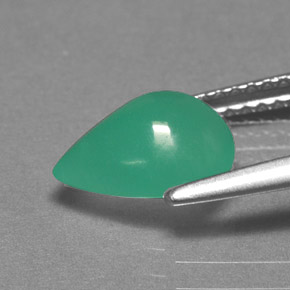 Crisoprasa verde natural de 1,62 ct, en forma de pera, translúcido