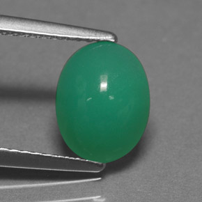 Crisoprasa verde natural de 1,72 ct, corte óvalo, translúcido
