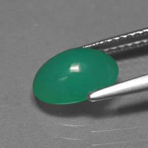 Crisoprasa verde natural de 1,72 ct, corte óvalo, translúcido