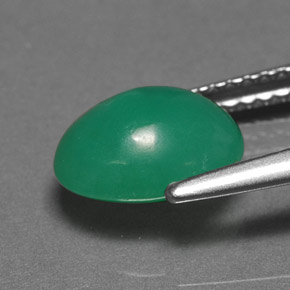 Crisoprasa verde natural de 1,98 ct, corte óvalo, translúcido