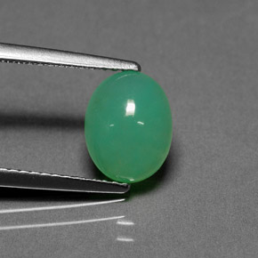 Crisoprasa verde natural de 1,90 ct, corte óvalo, translúcido