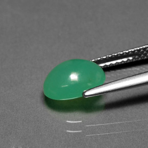 Crisoprasa verde natural de 1,90 ct, corte óvalo, translúcido