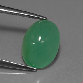 Crisoprasa verde natural de 3,18 ct, corte óvalo, translúcido