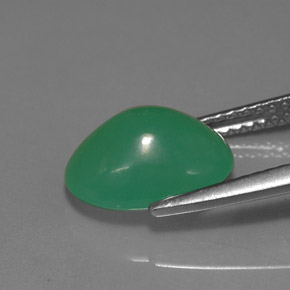 Crisoprasa verde natural de 3,18 ct, corte óvalo, translúcido