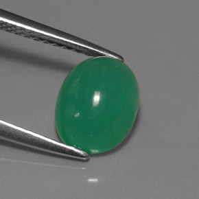 Crisoprasa verde natural de 2,14 ct, corte óvalo, translúcido