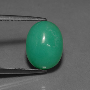 Crisoprasa verde natural de 4,05 ct, corte óvalo, translúcido