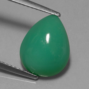Crisoprasa Verde natural de 3.77 ct, En forma de pera, Translúcido