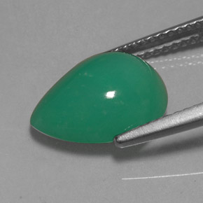 Crisoprasa Verde natural de 3.77 ct, En forma de pera, Translúcido