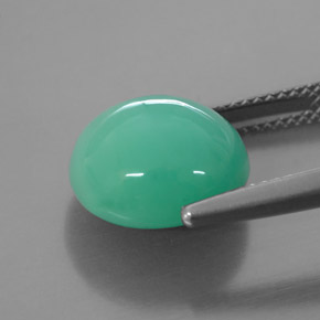 Crisoprasa Verde natural de 7.55 ct, Corte Óvalo, Translúcido