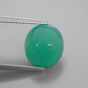 Crisoprasa verde natural de 6,11 ct, transparente, transparente / translúcido
