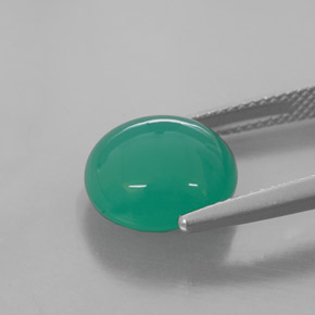 Crisoprasa verde natural de 6,11 ct, transparente, transparente / translúcido