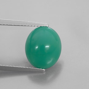 Crisoprasa verde natural de 4,38 ct, corte óvalo, translúcido