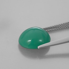 Crisoprasa verde natural de 4,38 ct, corte óvalo, translúcido