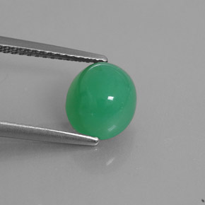 Crisoprasa verde natural de 2,43 ct, transparente, transparente / translúcido