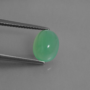 Crisoprasa verde natural de 2,49 ct, transparente, transparente / translúcido