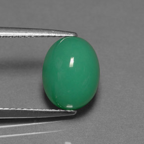 Crisoprasa verde natural de 3,93 ct, corte óvalo, translúcido