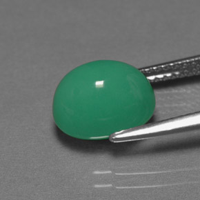Crisoprasa verde natural de 3,93 ct, corte óvalo, translúcido