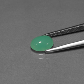 Crisoprasa verde natural de 1,27 ct, transparente, transparente / translúcido