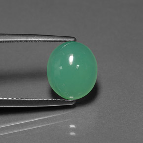Crisoprasa verde natural de 3,50 ct, transparente, transparente / translúcido