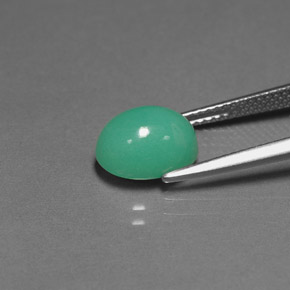 Crisoprasa verde natural de 3,04 ct, transparente, transparente / translúcido