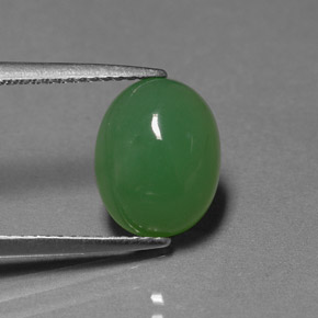 Crisoprasa verde natural de 3,42 ct, transparente, transparente / translúcido