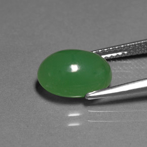 Crisoprasa verde natural de 3,42 ct, transparente, transparente / translúcido