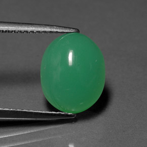 Crisoprasa verde natural de 4,22 ct, transparente, transparente / translúcido
