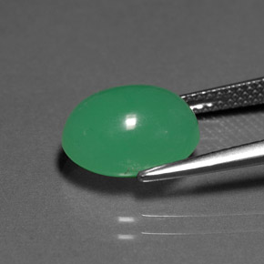 Crisoprasa verde natural de 4,22 ct, transparente, transparente / translúcido