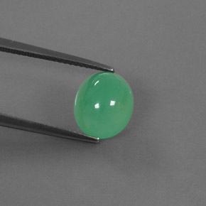 Crisoprasa verde natural de 3,87 ct, transparente, transparente / translúcido
