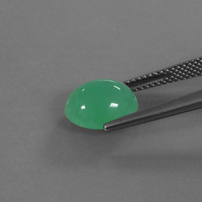 Crisoprasa verde natural de 3,87 ct, transparente, transparente / translúcido