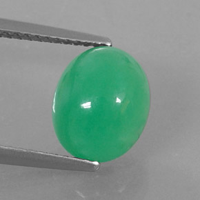 Crisoprasa verde natural de 3,45 ct, corte óvalo, opaco