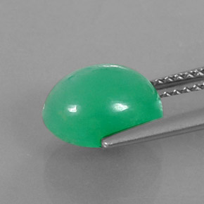 Crisoprasa verde natural de 3,45 ct, corte óvalo, opaco