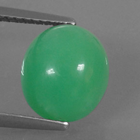 Crisoprasa verde natural de 3,95 ct, corte óvalo, opaco
