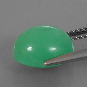 Crisoprasa verde natural de 3,95 ct, corte óvalo, opaco