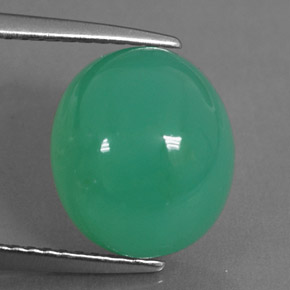 Crisoprasa verde natural de 5,35 ct, corte óvalo, translúcido