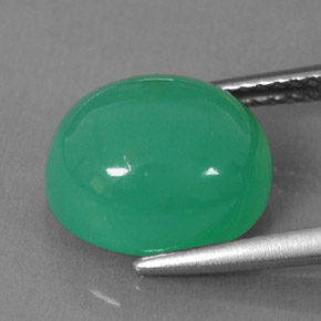 Crisoprasa verde natural de 5,35 ct, corte óvalo, translúcido