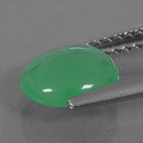 Crisoprasa verde natural de 1,27 ct, corte óvalo, translúcido