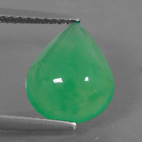 Crisoprasa verde natural de 2,68 ct, en forma de pera, translúcido