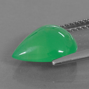 Crisoprasa verde natural de 2,68 ct, en forma de pera, translúcido