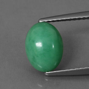 Crisoprasa verde natural de 2,03 ct, corte óvalo, opaco