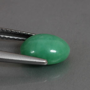 Crisoprasa verde natural de 2,03 ct, corte óvalo, opaco